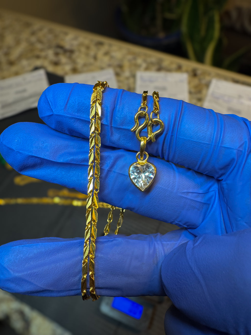 24K SOLID PURE GOLD BOXCUT BIRTH STONE SET 10.8 G