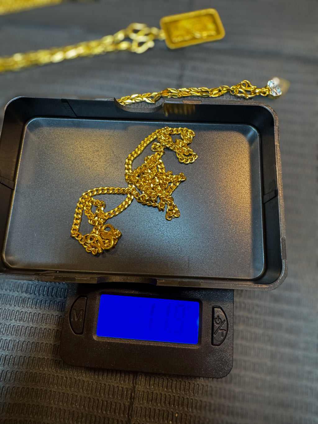 24K SOLID PURE GOLD CUBAN LINK 11.9 G